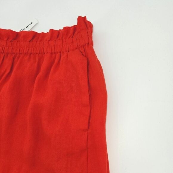 The Drop Priya Linen Shorts Womens Plus Size 4X Red Summer Vacation Travel Vacay - Picture 3 of 10